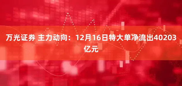 万光证券 主力动向：12月16日特大单净流出40203亿元